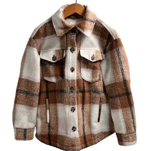 Avec Les Filles Brown and White Plaid Jacket